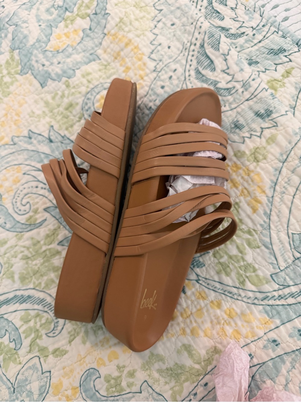 Beek Strappy Tan Slide Sandal, size 9 EUC - Picture 7 of 7
